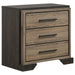 Baker - 3-Drawer Nightstand - Brown And Light Taupe - Simple Home Plus