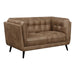 Thatcher - Upholstered Button Tufted Loveseat - Brown - Simple Home Plus