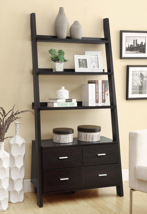 Colella - 4-Drawer Storage Bookcase - Cappuccino - Simple Home Plus