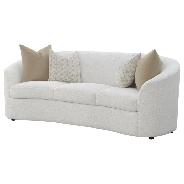 Rainn - Upholstered Tight Back Sofa Latte - Simple Home Plus