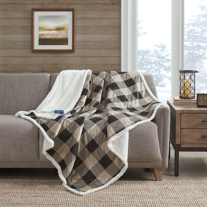 Linden - Oversized Heated Throw - Tan