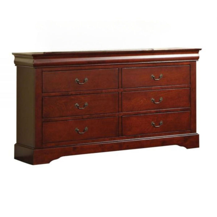 Solid And Manufactured Wood Six Drawer Double Dresser - Brown