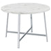 Alcott - Round Faux Carrara Marble Top Dining Table - Chrome - Simple Home Plus