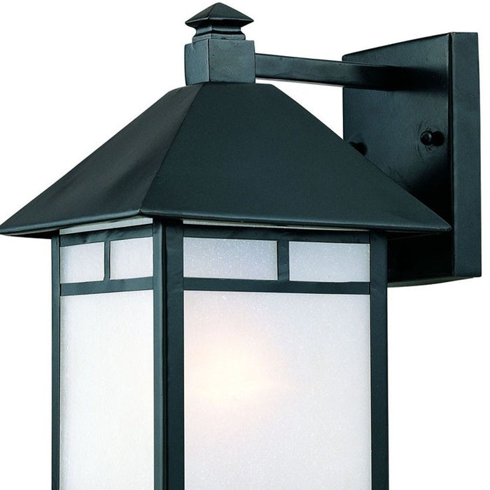 Frosted Glass Lantern Wall Light - Matte Black