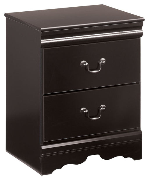 Huey - Black - Two Drawer Night Stand - Simple Home Plus