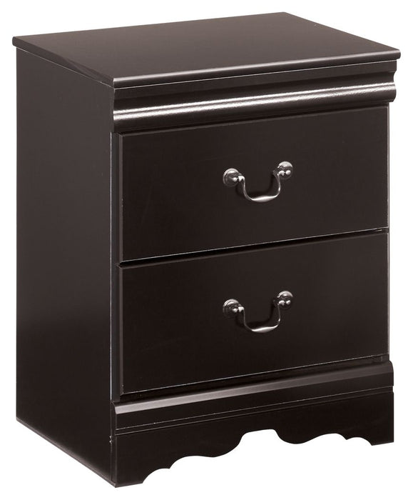 Huey - Black - Two Drawer Night Stand - Simple Home Plus