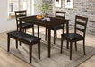 Guillen - 5 Piece Dining Set With Bench - Cappuccino And Dark Brown - Simple Home Plus