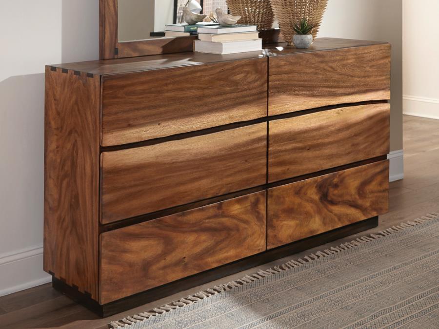 Winslow - 6-Drawer Dresser - Smokey Walnut And Coffee Bean - Simple Home Plus