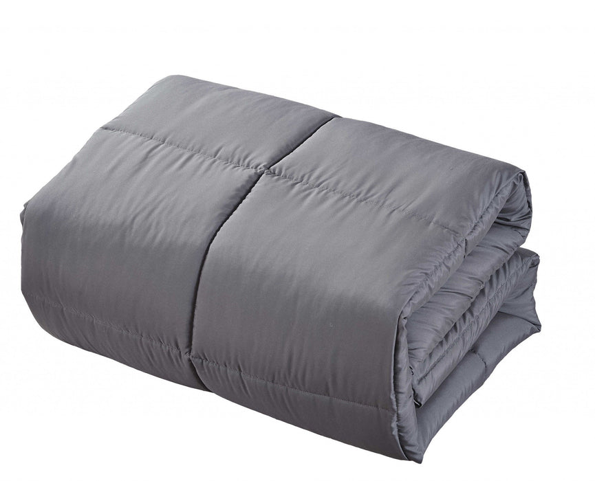 Queen Medium Warmth Down Alternative Comforter - Dark Gray