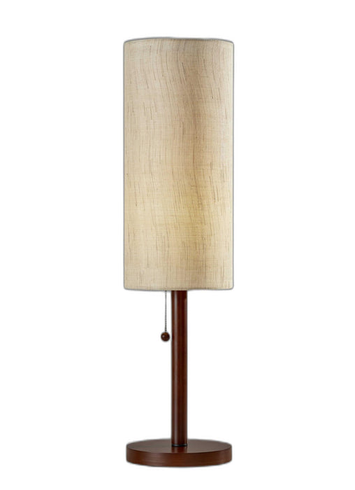 Solid Wood Standard Table Lamp With Beige Shade - Walnut