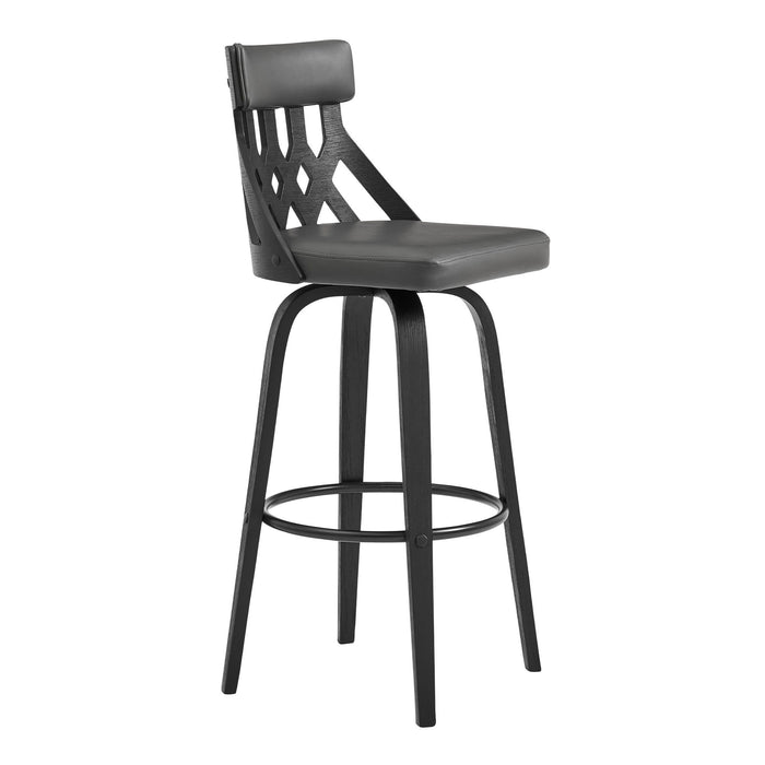 Swivel Backless Bar Height Bar Chair - Gray / Black