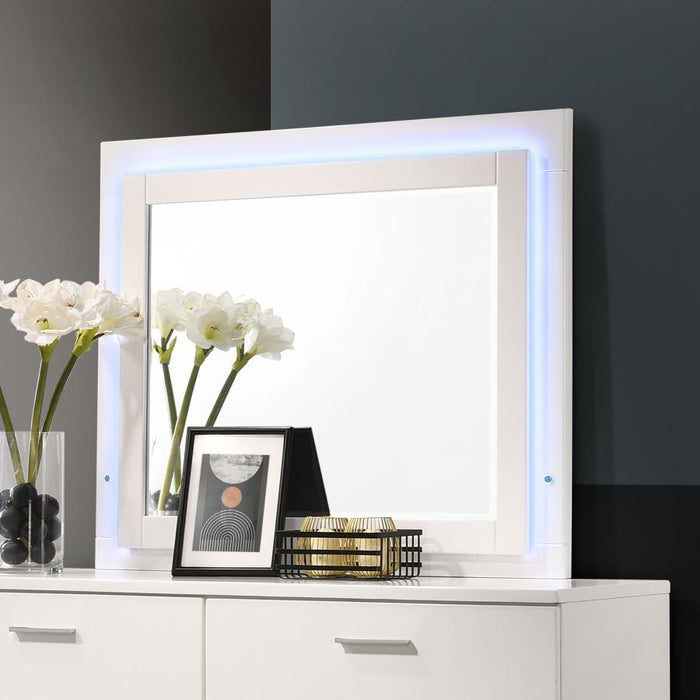 Felicity - Dresser Mirror With LED Light - Glossy White - Simple Home Plus