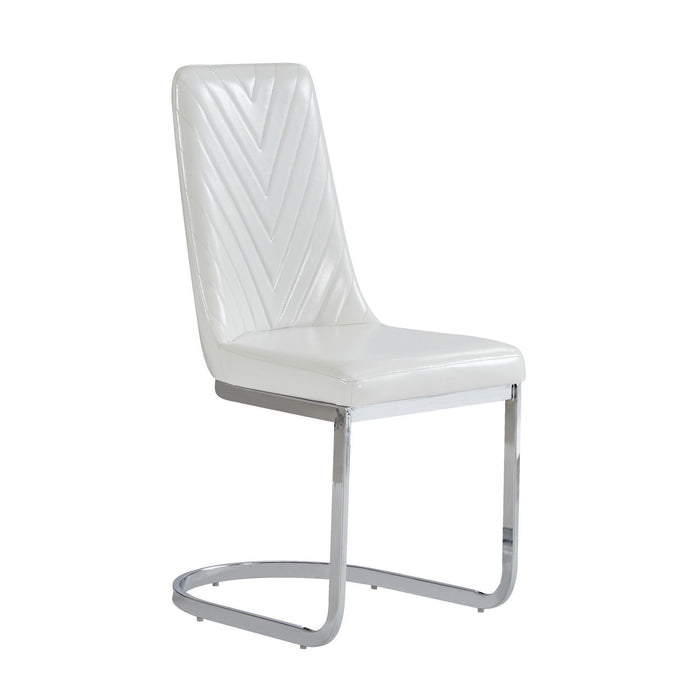 Modern Dining Chairs With Horse Shoe Style Metal Base (Set of 2) - White