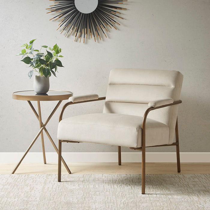 Lampert - Upholstered Open Arm Accent Chair - Beige