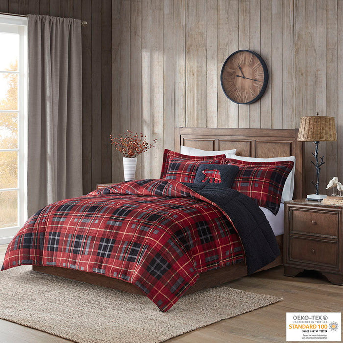 Alton - Down Alternative Comforter Set - Red Plaid