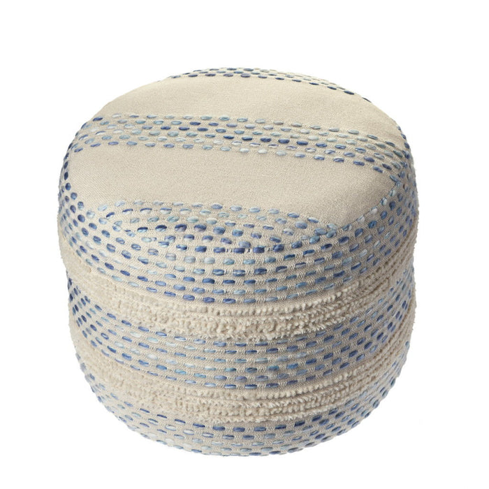 Cotton Blend Ottoman - Blue