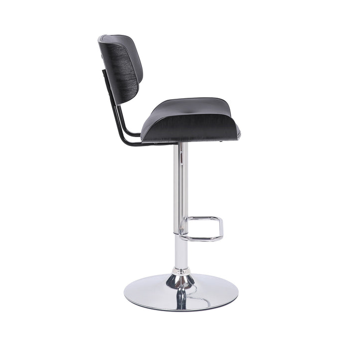 46" Swivel Adjustable Height Bar Chair - Gray / Silver