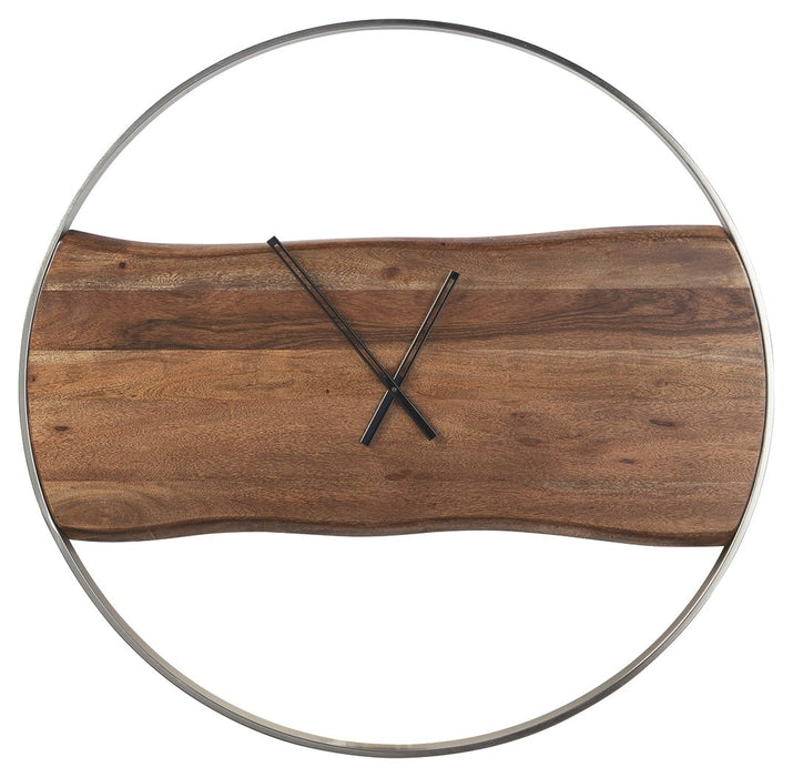 Panchali - Brown / Silver Finish - Wall Clock - Simple Home Plus