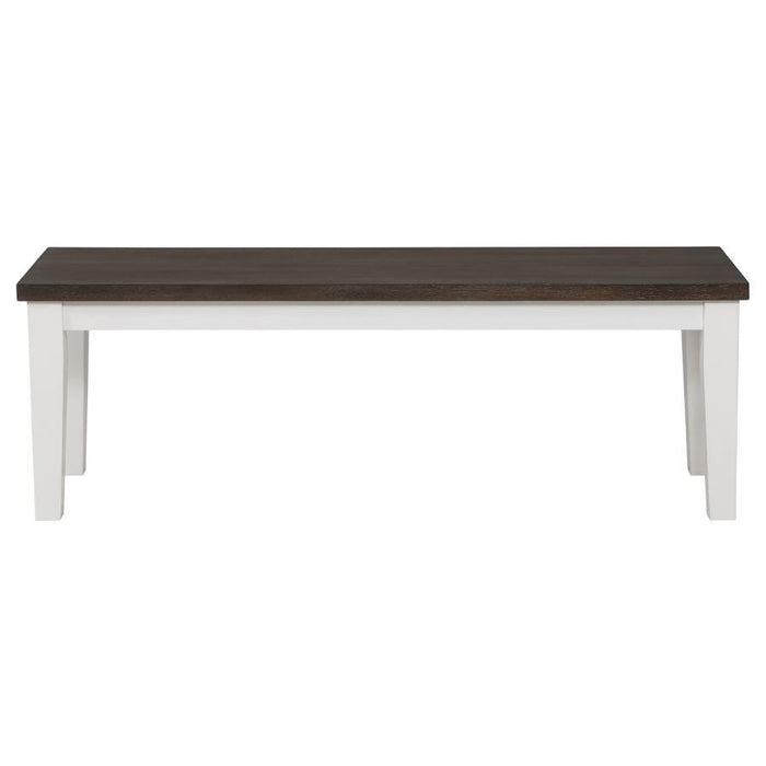 Kingman - Rectangular Bench - Espresso And White - Simple Home Plus