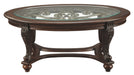 Norcastle - Dark Brown - Oval Cocktail Table - Simple Home Plus