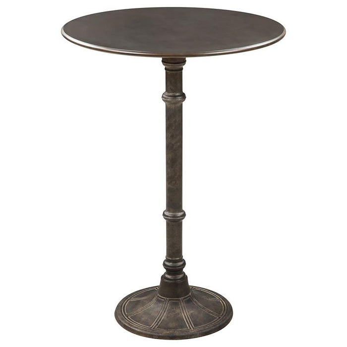 Oswego - Round Bar Table - Dark Russet And Antique Bronze - Simple Home Plus