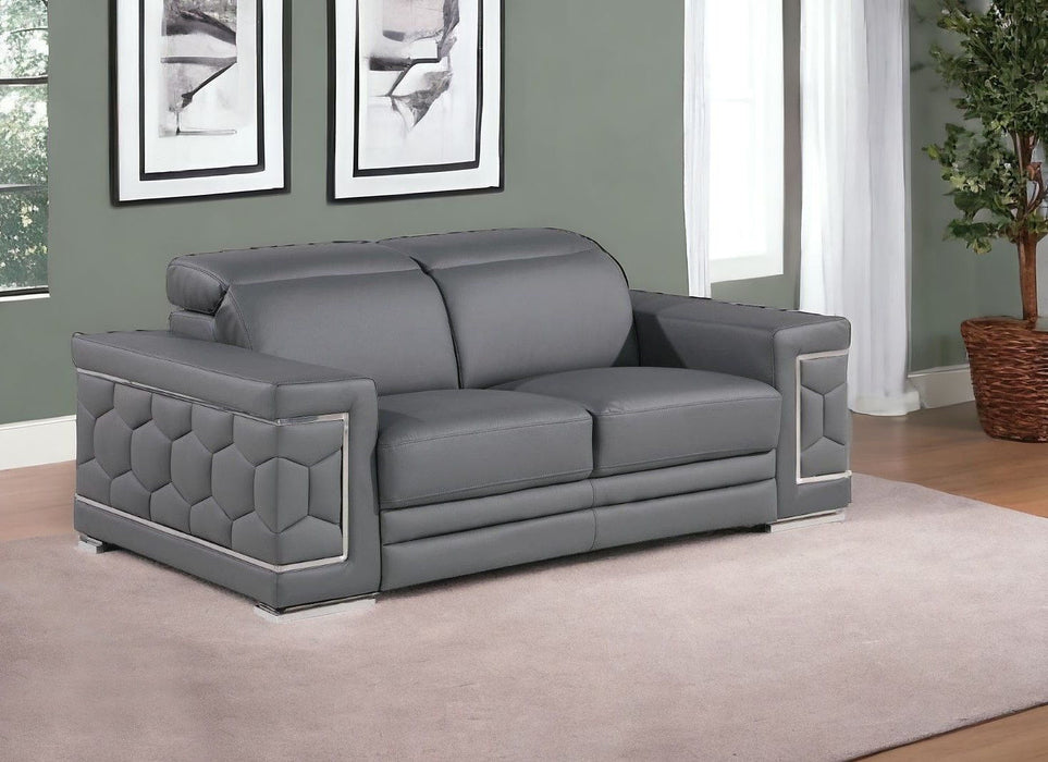 Genuine Love Seat Leather - Silver / Gray