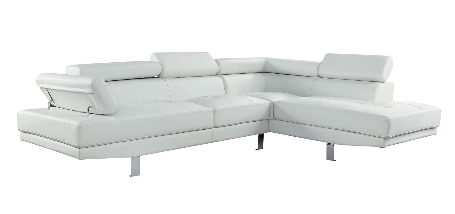 Polyurethane L Shaped Two Piece Sofa And Chaise - Cream