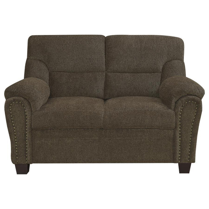 Clemintine - Upholstered Loveseat with Nailhead Trim - Simple Home Plus