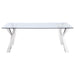 Alaia - Rectangular Glass Top Dining Table - Clear And Chrome - Simple Home Plus