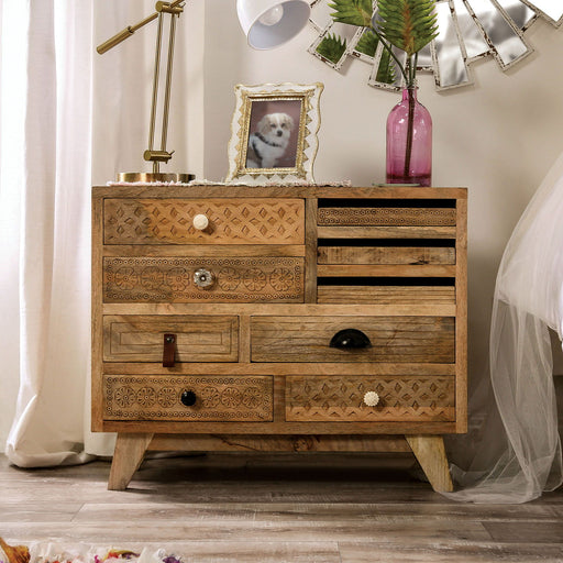 Blanchefleur - 9 Drawers Chest - Weathered Light Natural Tone - Wood - Simple Home Plus