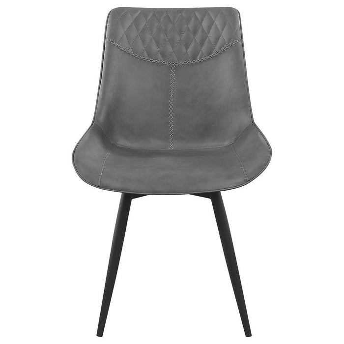 Brassie - Upholstered Side Chairs (Set of 2) - Gray - Simple Home Plus