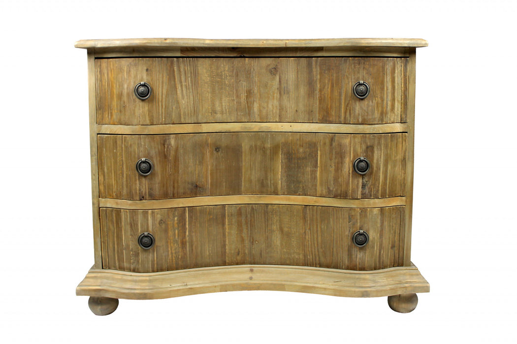 Solid Wood Three Drawer Dresser - Natural