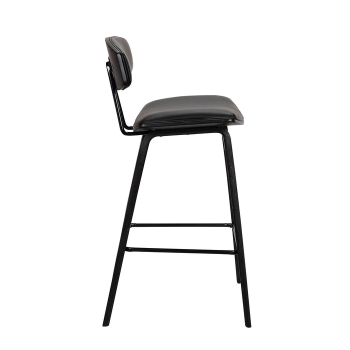 Iron Low Back Counter Height Bar Chair - Black