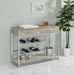 Melrose - Bar Cabinet - Gray Washed Oak And Chrome - Simple Home Plus