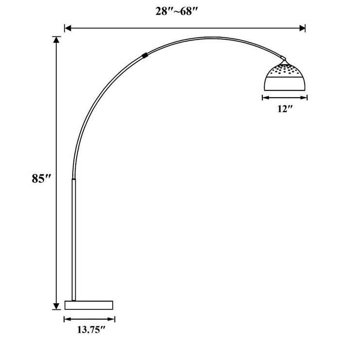 Krester - Arched Floor Lamp - Brushed Steel And Chrome - Simple Home Plus