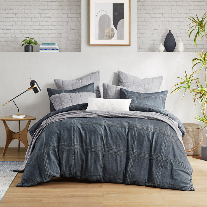 Anders - 3 Piece King Duvet Set - Charcoal