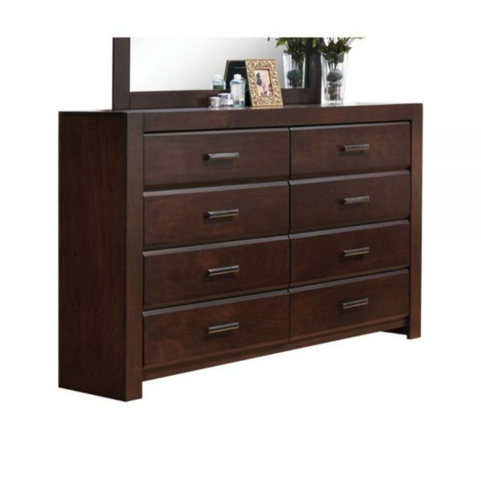 Solid And Manufactured Wood Eight Drawer Double Dresser - Brown