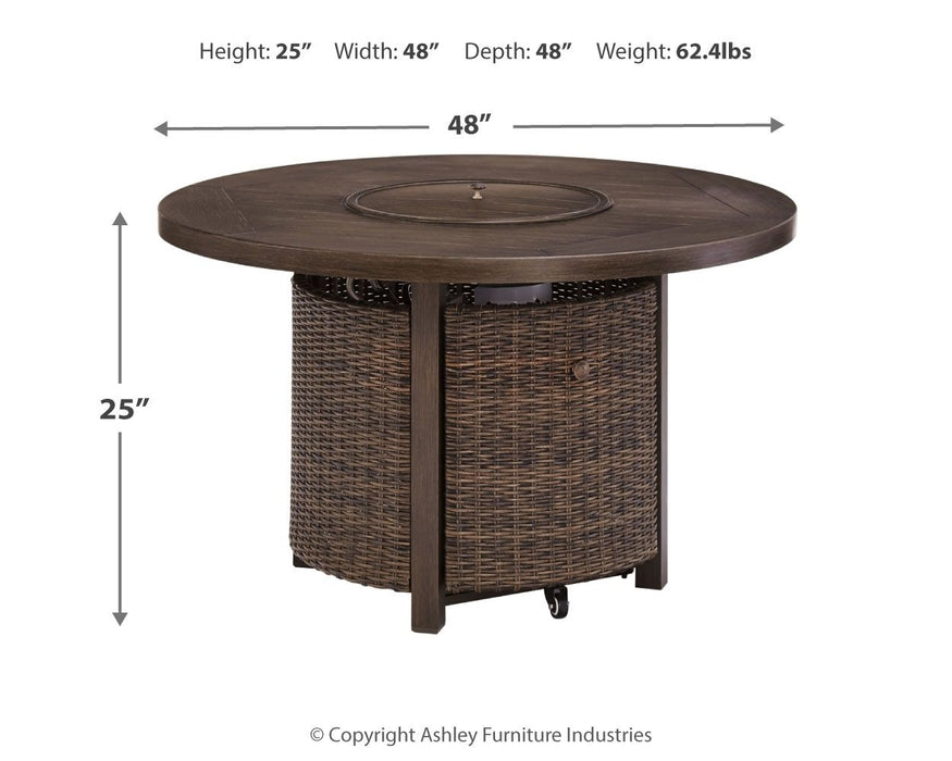 Paradise - Medium Brown - Round Fire Pit Table - Simple Home Plus