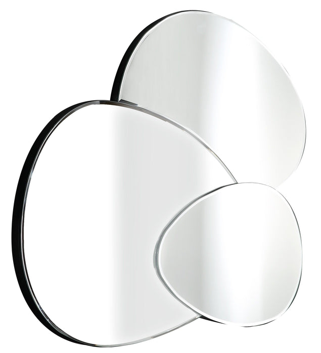 Evolution Abstract Round Mirror - Silver