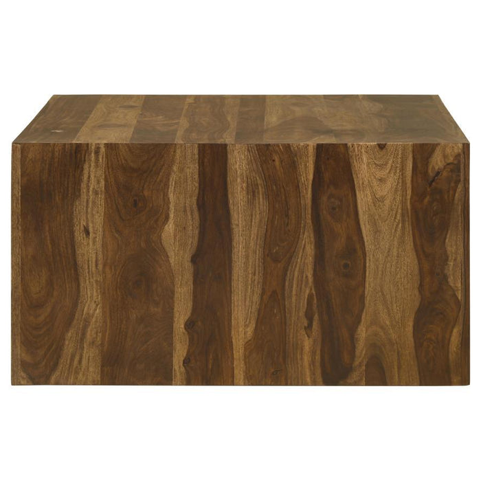 Odilia - Square Solid Wood Coffee Table - Auburn - Simple Home Plus