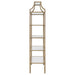 Serena - 5-Tier Tempered Glass Shelves Bookcase - Matte Gold - Simple Home Plus