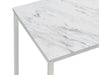 Leona - Faux Marble Square End Table - White And Satin Nickel - Simple Home Plus