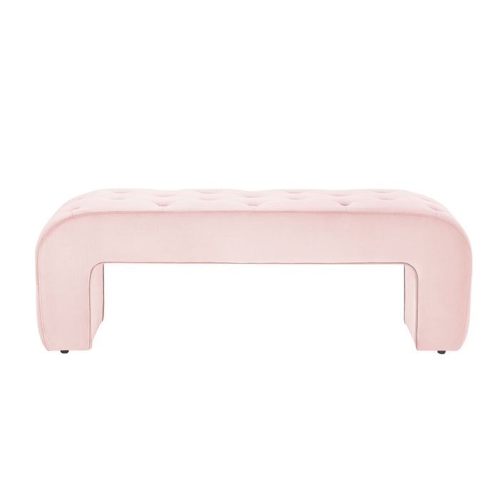 Upholstered Velvet Bench - Blush