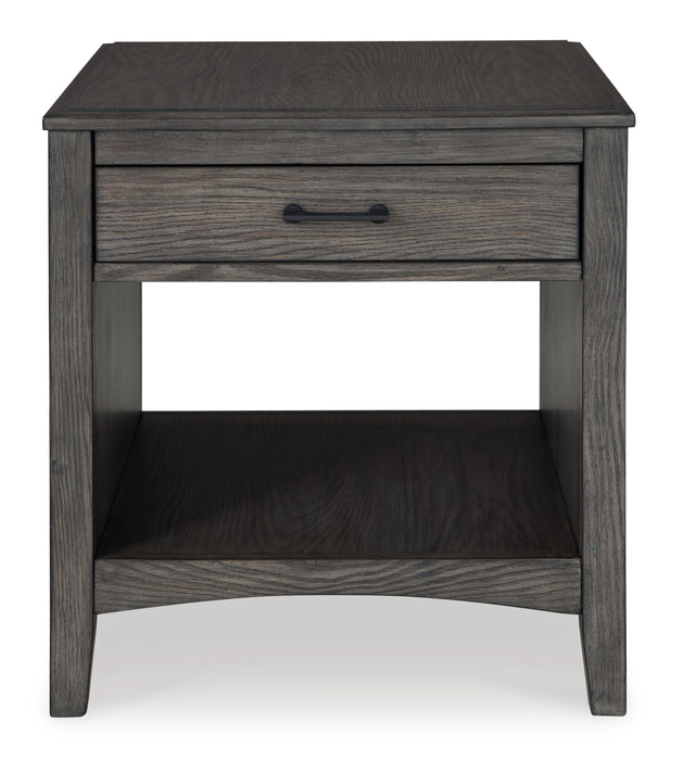 Montillan - Grayish Brown - Rectangular End Table