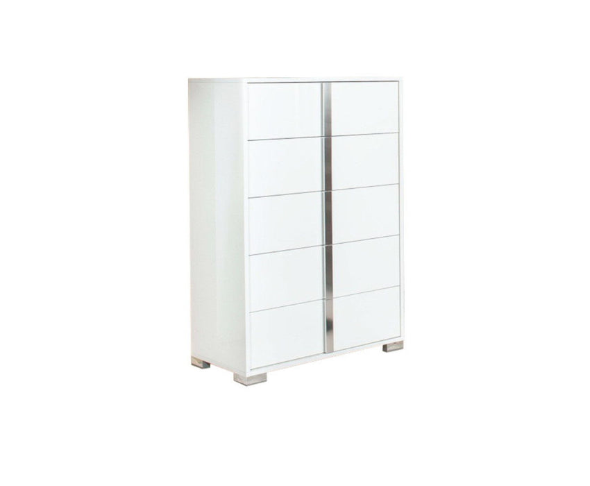 Five Drawer Accent Chest - White