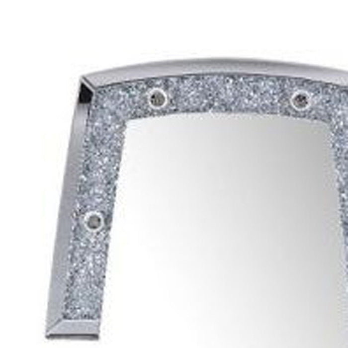 Lighted Irregular Accent Mirror Faux Diamonds 63" - Mirrored