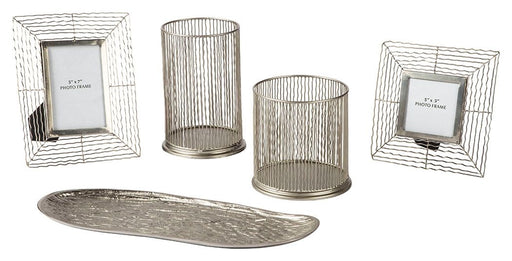 Dympna - Silver Finish - Accessory Set (Set of 5) - Simple Home Plus