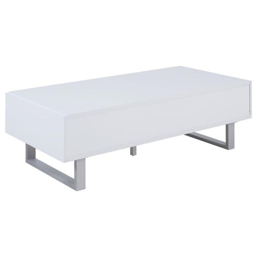 Atchison - 2-Drawer Coffee Table - High Glossy White - Simple Home Plus