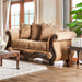 Nicanor - Loveseat - Tan / Gold - Simple Home Plus