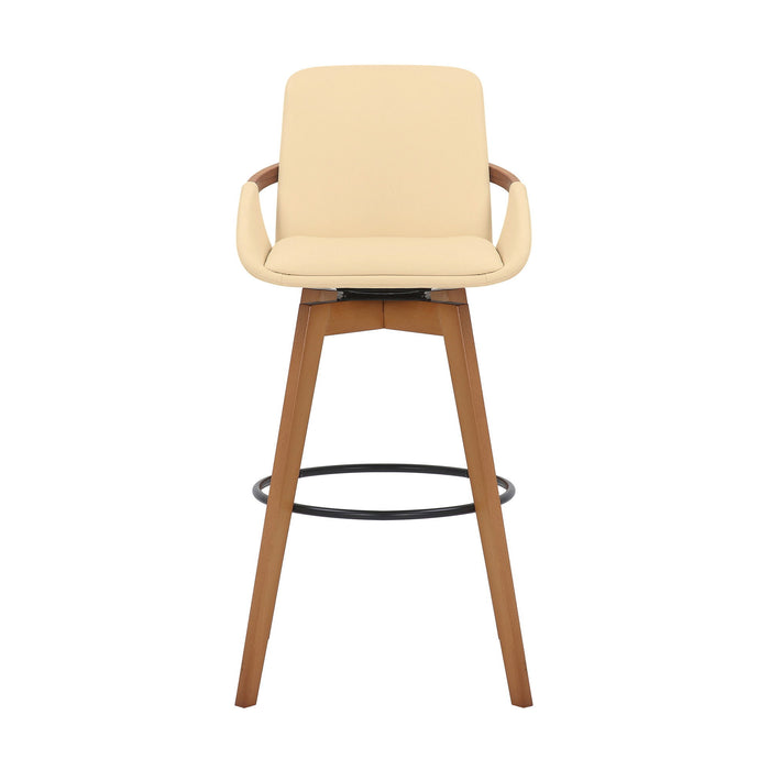 Swivel Bar Height Bar Chair - Cream / Black